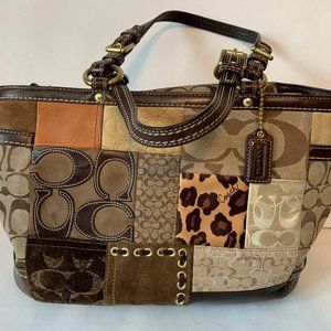 Coach Signature Patchwork Shoulder Bag - Large